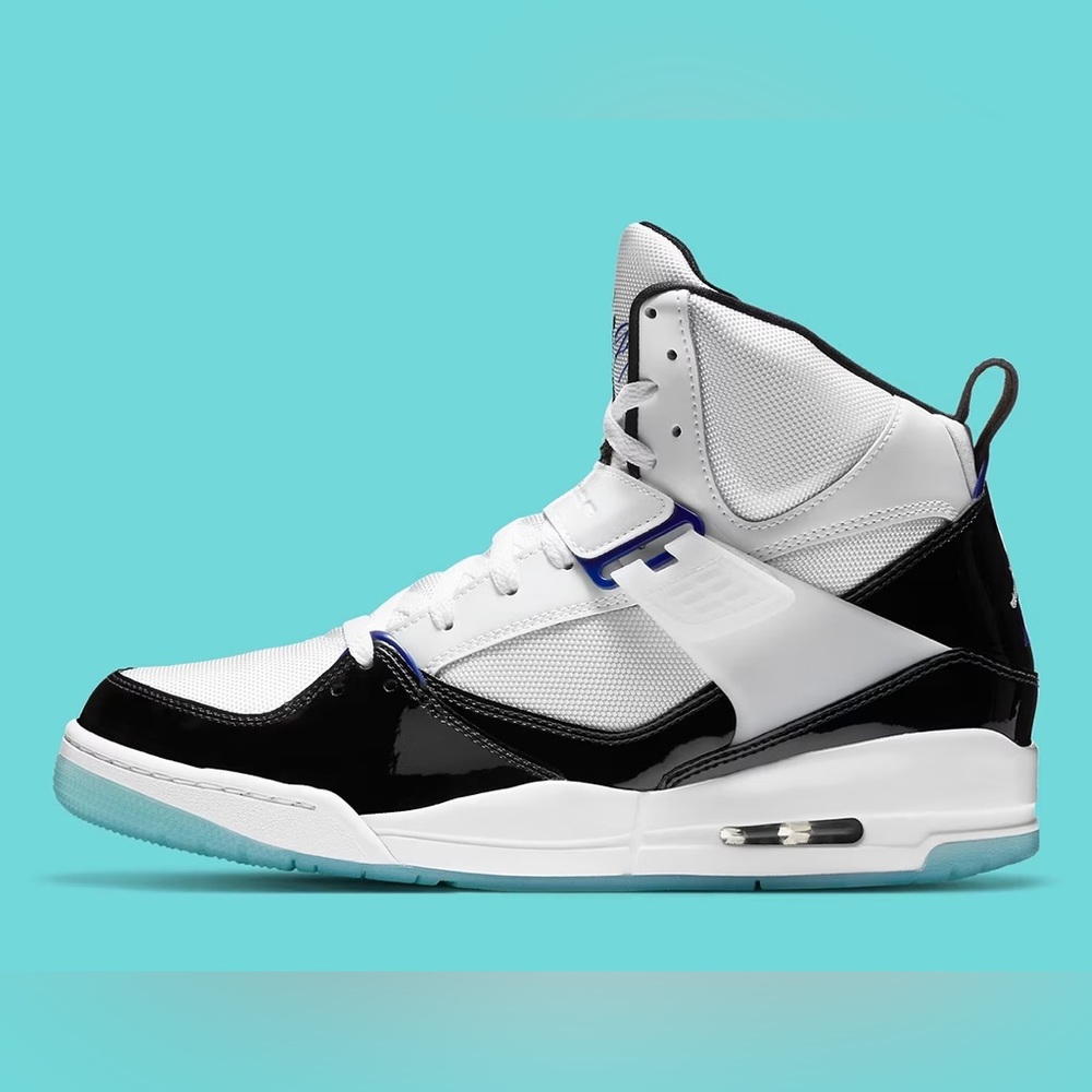 Fair Youth Size 4.5Y Air Jordan Flight 45 High Concord GS Sneakers White/Black - Picture 4 of 14